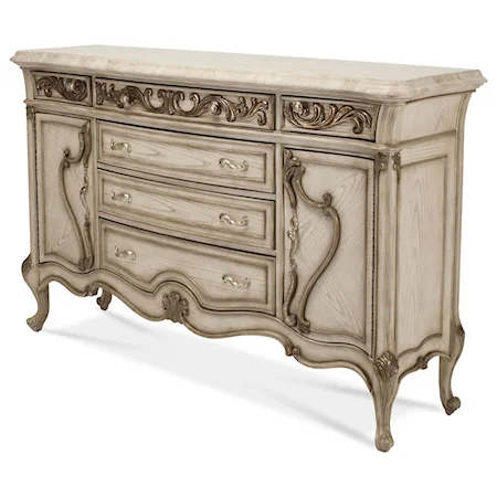 Traditional Sideboard with a Removable Velvet-Lined Silverware Caddy